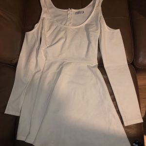 White long sleeve mini dress